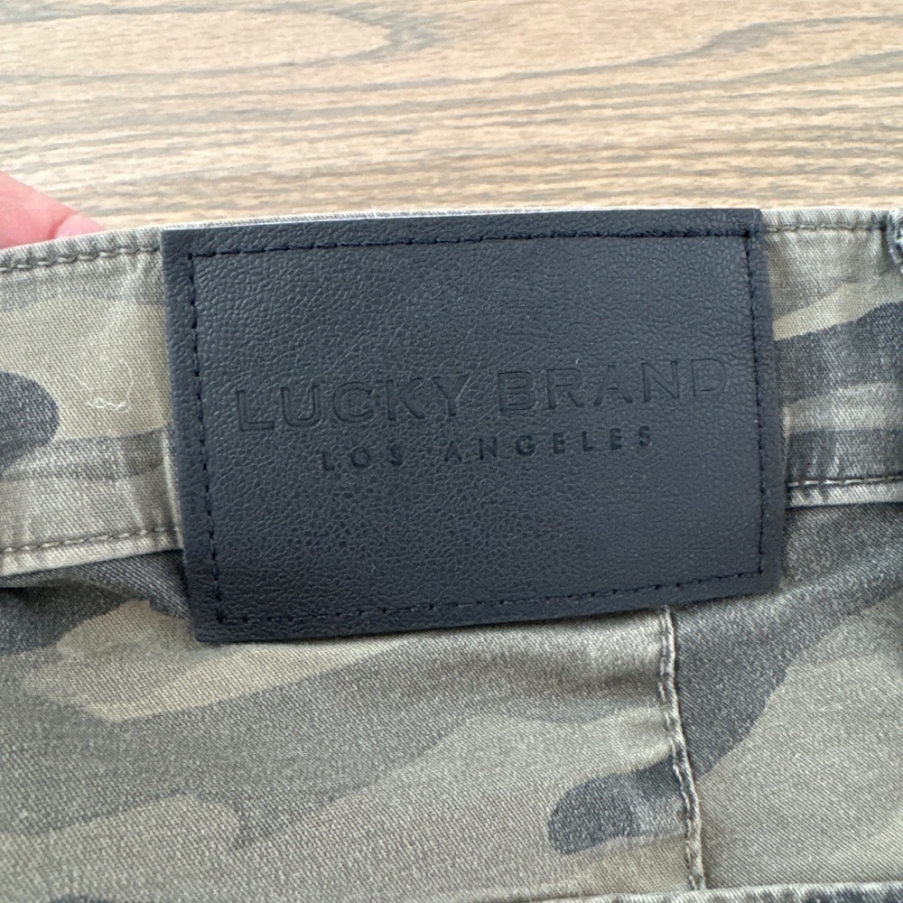 Lucky Brand Pants Womens 4 Green Camo Cotton Stretch Cargo Cropped Boyfriend - Picture 3 of 6